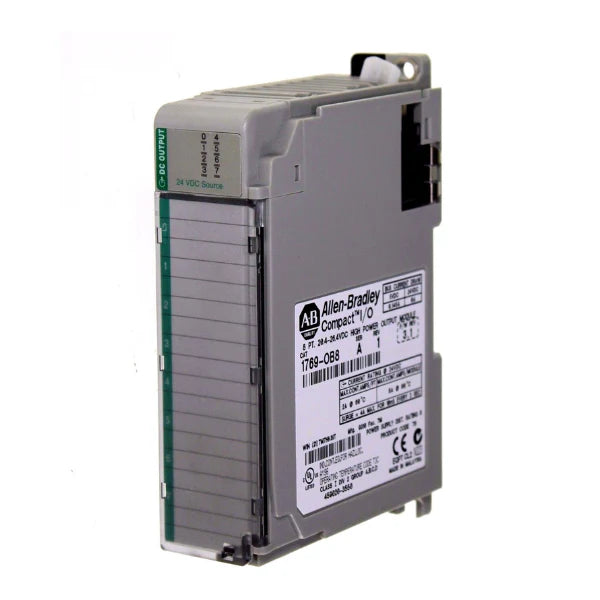 Allen-Bradley 1769-OB8 8-point 24V DC output module for CompactLogix in industrial automation control.