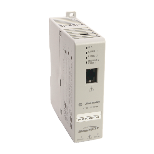 Allen-Bradley 1783-ETAP2F dual-port EtherNet/IP adapter for efficient industrial connectivity and networking.