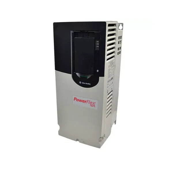 PowerFlex 753 AC drive, Allen-Bradley, offers high-performance motor control and advanced features for industrial settings.