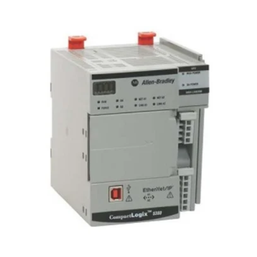Allen-Bradley 5069-L306ER controller with 1MB memory, dual Ethernet ports, supports 30 nodes and 16 local I/O modules.