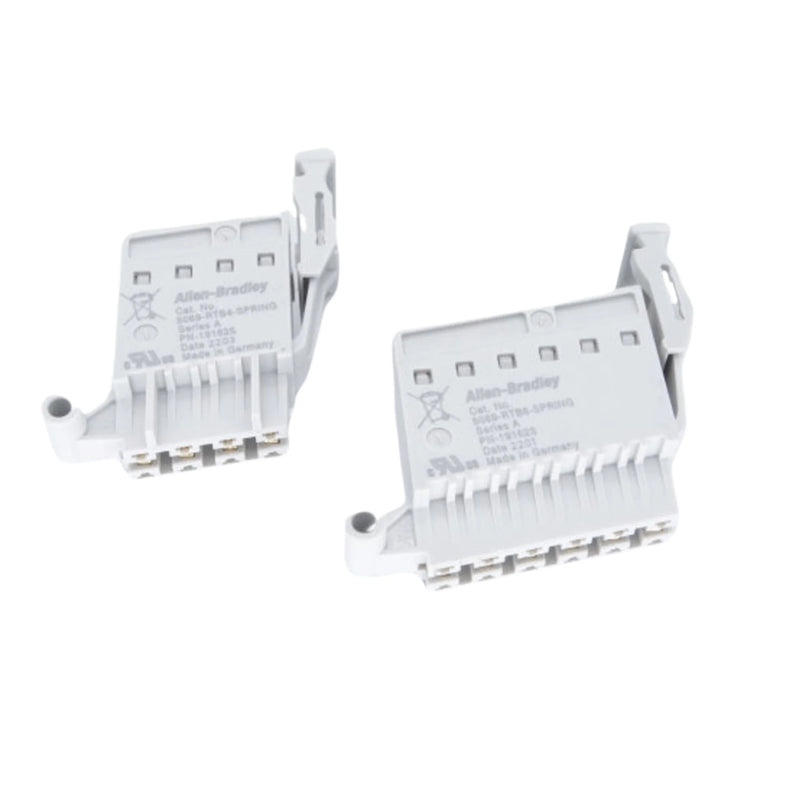 Allen-Bradley 5069-RTB64 kit includes 4-pin and 6-pin spring terminals for Compact 5000 I/O power connections.