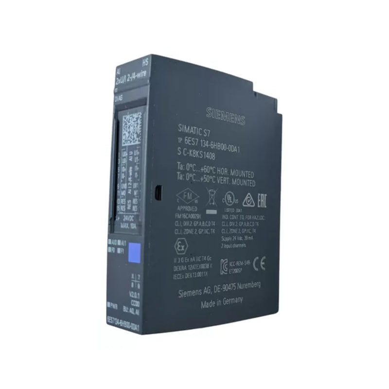 Siemens 6ES7134-6HB00-0DA1 analog input module for ET 200SP with dual channel support for precise industrial process control.