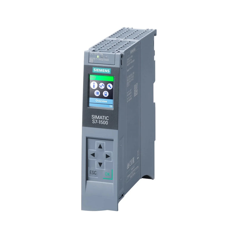 Compact Siemens S7-1500 CPU 1511-1 PN, with 150 KB memory and PROFINET for industrial automation systems.