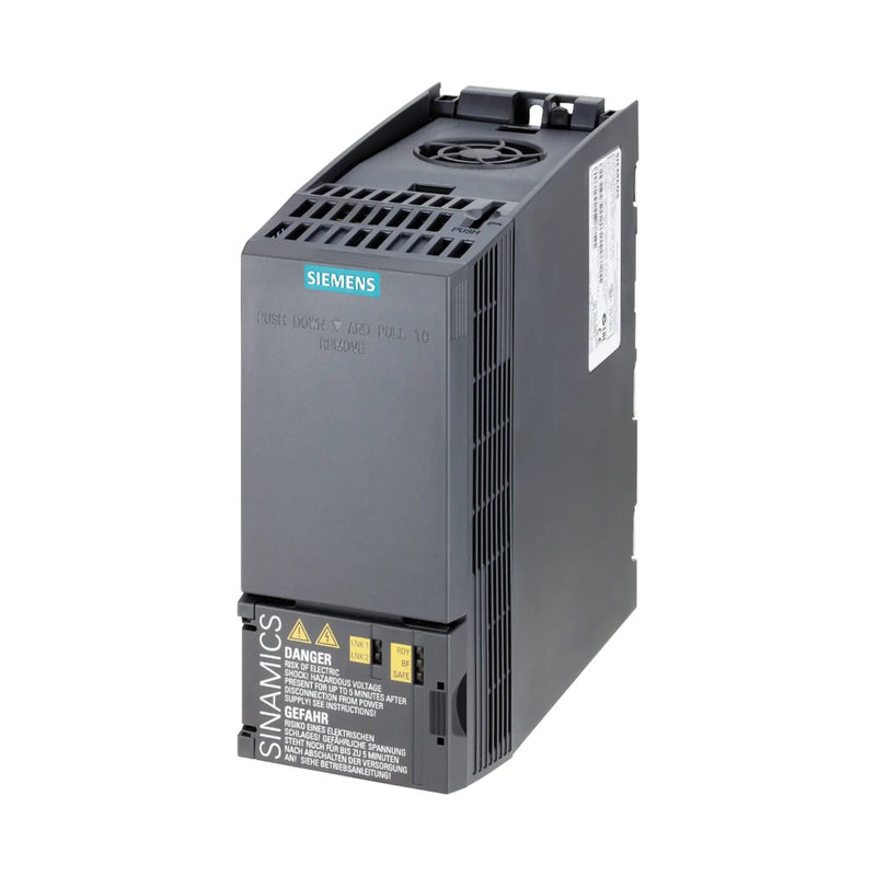 Siemens 6SL3210-1KE11-8AF2, G120C frequency converter, 1.1 kW, 380-480V input, ideal for motor control.