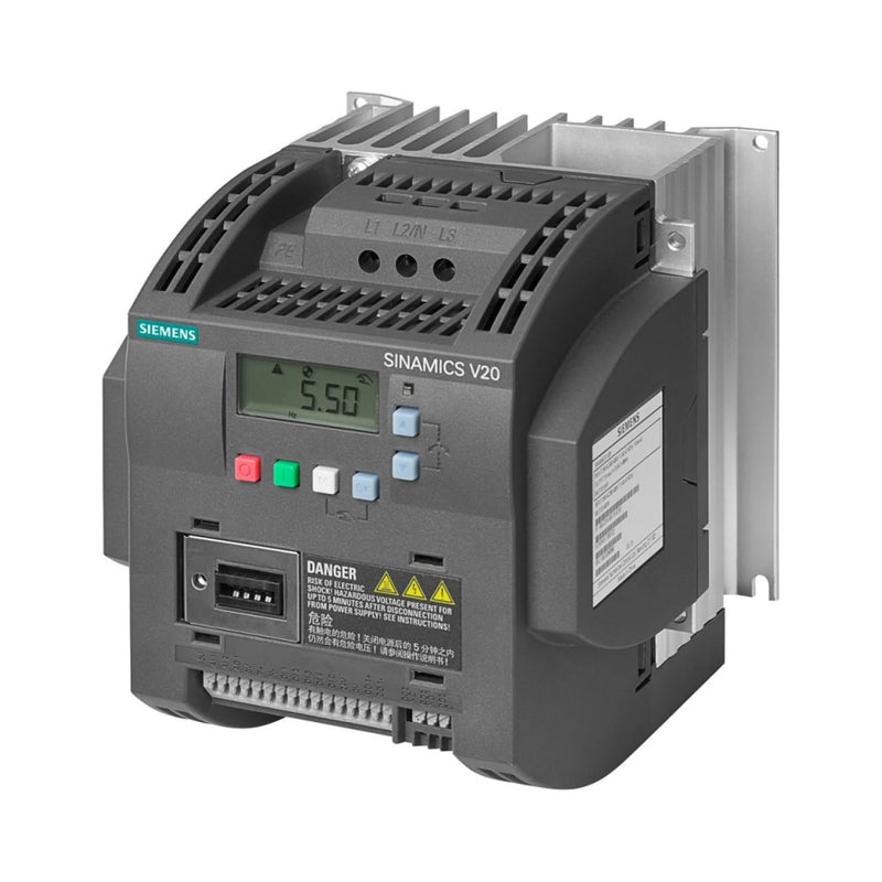 Siemens 6SL3210 power module, efficient motor control, 22kW, braking chopper, compact design for industrial applications.