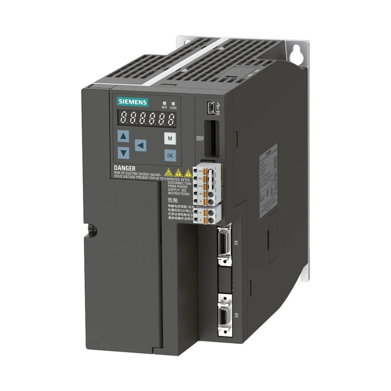 Siemens 6SL3210-5FE11-5UF0 inverter offers 7.5 kW output, braking chopper, ideal for automation and control tasks.