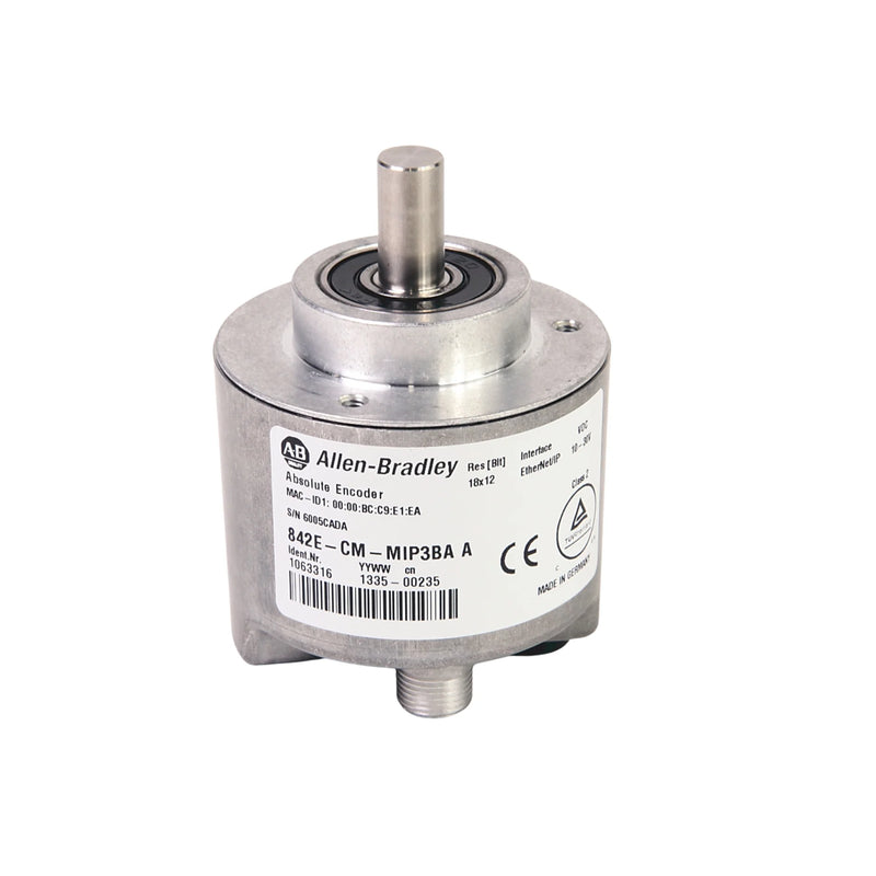 842E-CM-MIP3BA, EtherNet/IP encoder by Allen-Bradley, perfect for precise position control in industrial automation.