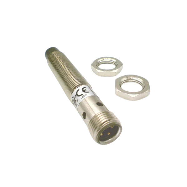 Allen Bradley 872C-N8NP12-D4 Proximity Sensor with 8mm sensing range and compact tubular design for industrial use.