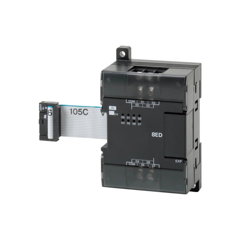 Omron CP1W-8ET1 Ethernet unit for CP1L/CP1H PLCs, 10/100 Mbps, enables remote monitoring, SCADA access, and industrial networking.