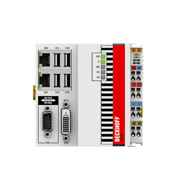 Beckhoff CX5020-0111 Embedded PC with Intel Atom for automation control, featuring expandability and Ethernet support.