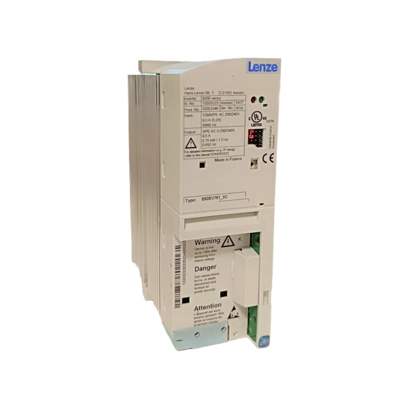 Lenze E82EV751_2C drive, 0.75 kW, 230 V, from the 8200 series for small-scale automation.