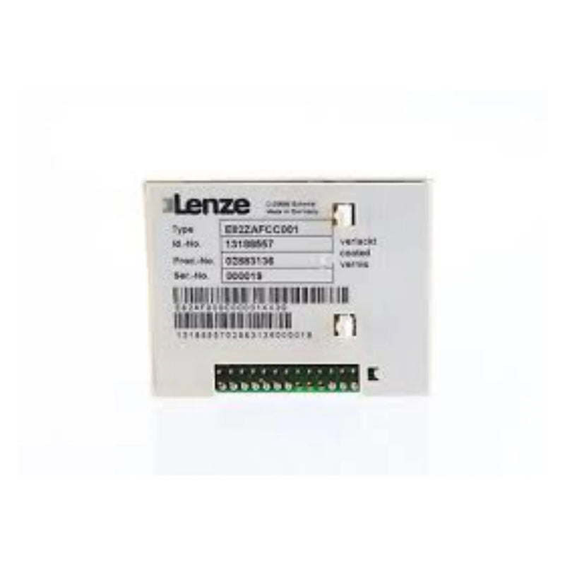 Lenze E82ZAFCC001 CANopen module with compact design for effective industrial communication solutions.