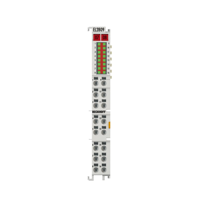 Beckhoff EL2809 digital output terminal, 16-channel, 24V DC, 0.5A per channel, for precise industrial signal control.