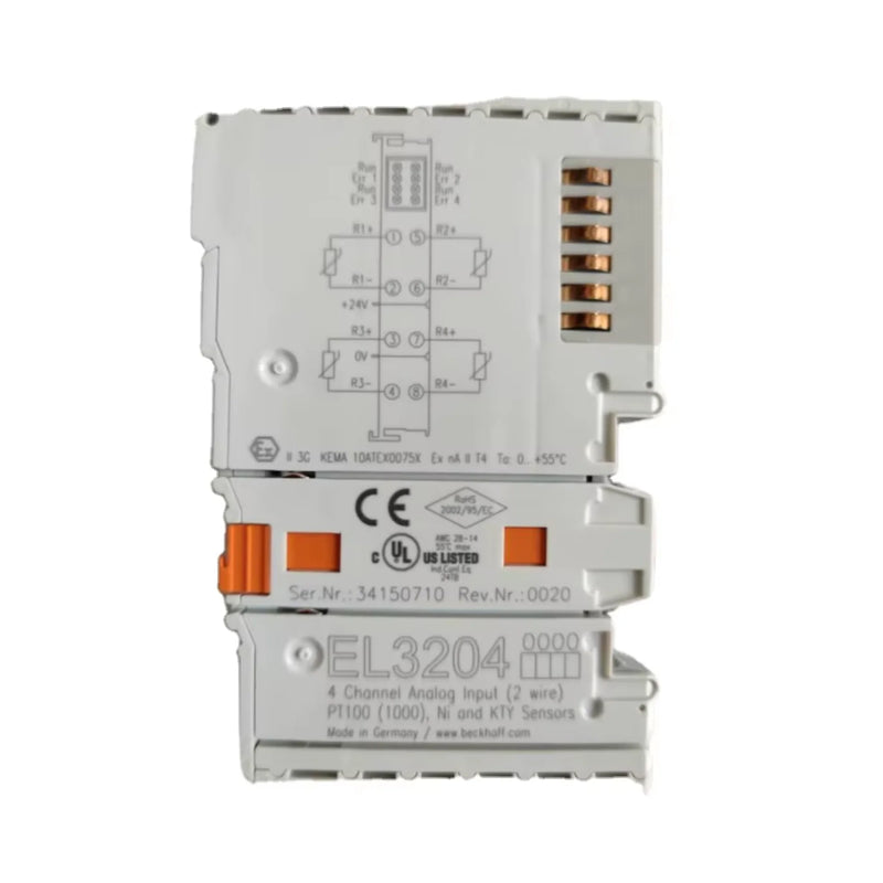 Beckhoff EL3204 terminal, 4-channel, supports PT100/PT1000, EtherCAT-compatible