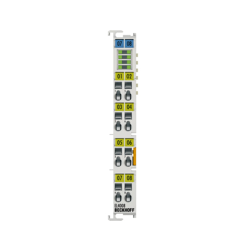 Beckhoff EL4008 8-channel terminal for precise 0-10V automation signal control, providing reliable voltage management in systems.