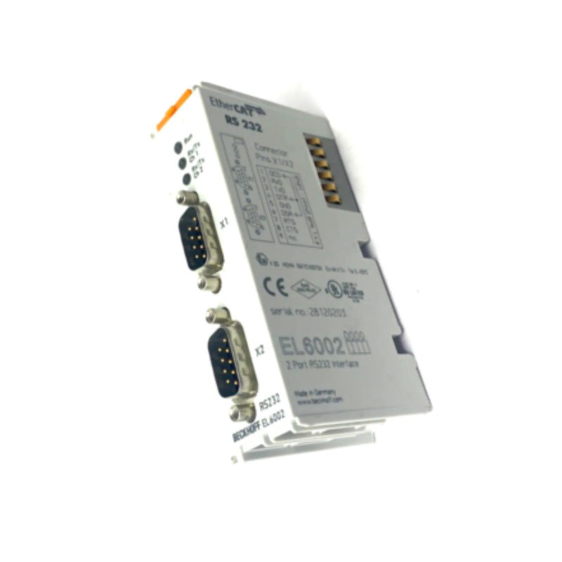 Beckhoff EL6002 terminal, RS232 serial interface, compact DIN-rail mount design