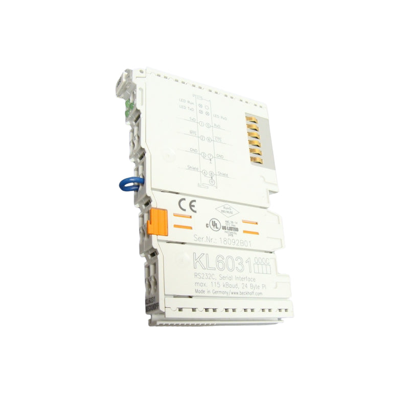 Beckhoff KL6031 Bus Terminal with RS232 serial interface for reliable industrial communication systems.
