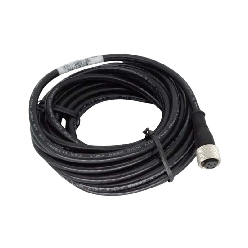 Banner Engineering MQDC1-515 cordset, 5-pin M12 connector, 15 ft PVC jacket for sensors