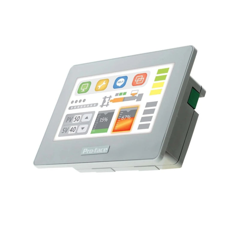 3.5-inch Pro-face PFXGP4115T3D HMI with high resolution, supporting diverse connectivity in industrial scenarios.