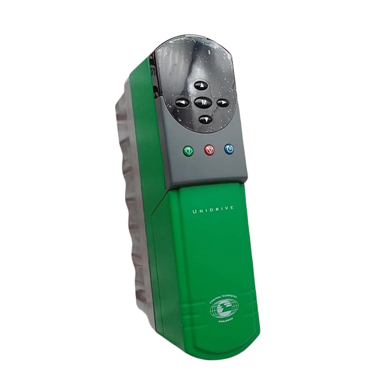 UNI1404 servo drive by Control Techniques, rated 2.2 kW, 3 HP, supports 5.6-8.4 A, compatible with Unidrive Classic series.