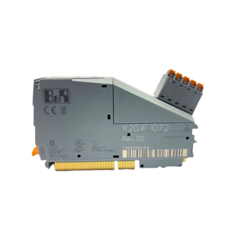 B&R X20IF1072 CAN module offering 1 Mbit/s speed with isolation, designed for industrial automation settings.