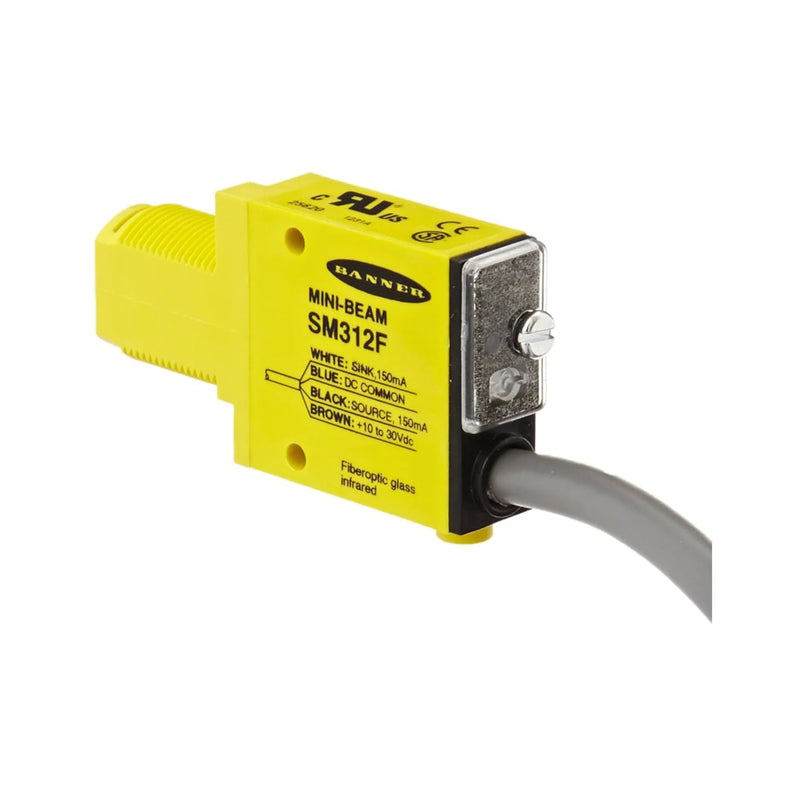 Compact fiber optic photoelectric sensor for diverse industrial object detection solutions.