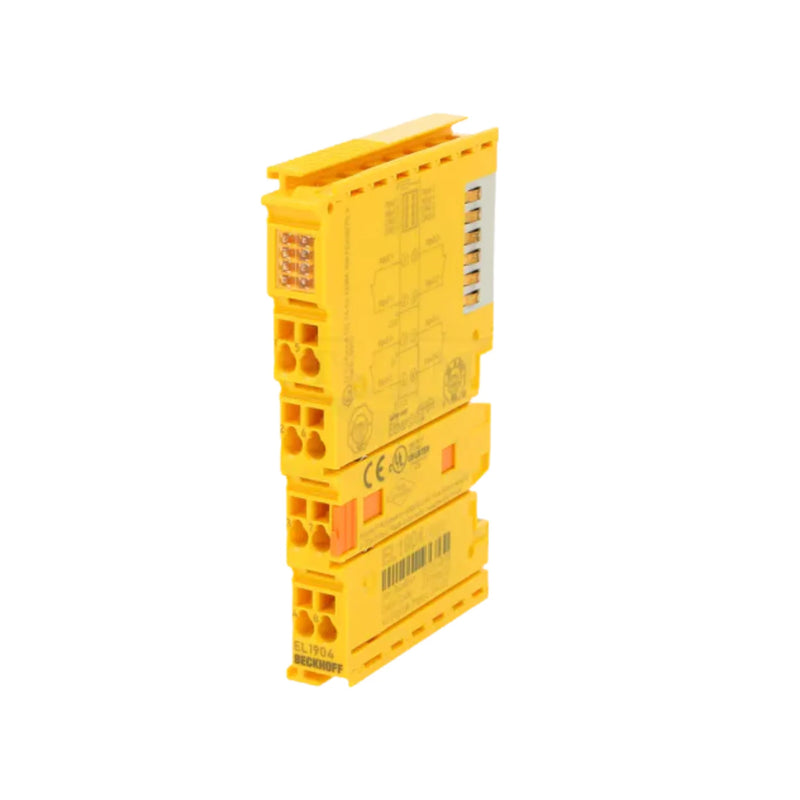 Beckhoff EL1904 EtherCAT terminal with TwinSAFE, ensuring secure and real-time safety for industrial automation.