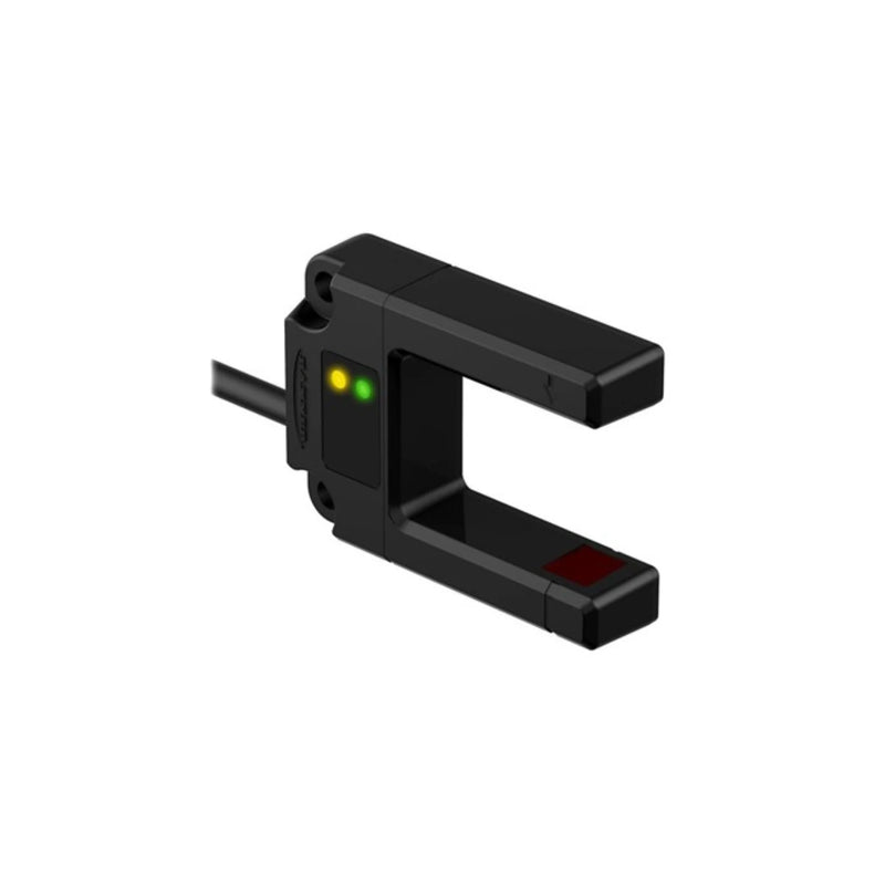 30mm slot sensor with M12 connector, IP67-rated, ideal for tough industrial automation tasks.
